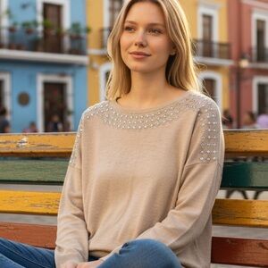 Aaeda embellished sweater jumper diamond print rhinestones s